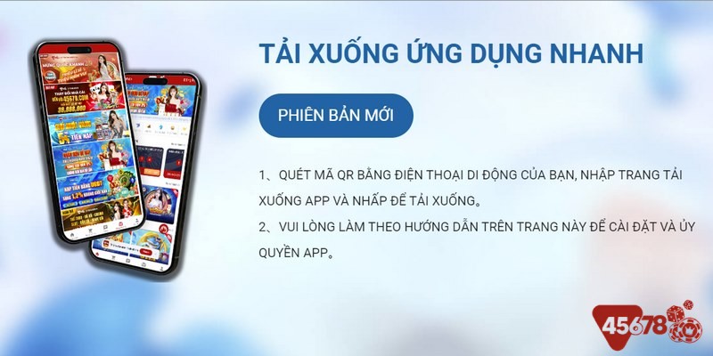 45678 hỗ trợ ứng dụng iOS và Android hiện đại