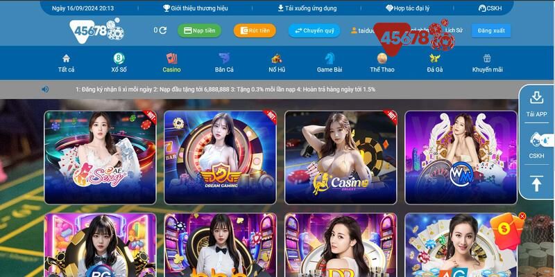 Đôi nét về sảnh casino 45678 mà bạn nên tham gia